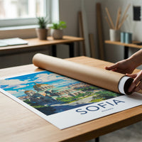 Sofia Poster - Bulgaria Travel Art - Golden Domed Cathedral Home Decor