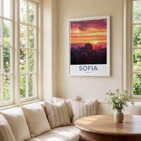 Sofia Poster - Bulgaria Travel Art - Historic Cathedral Sunset Home Decor
