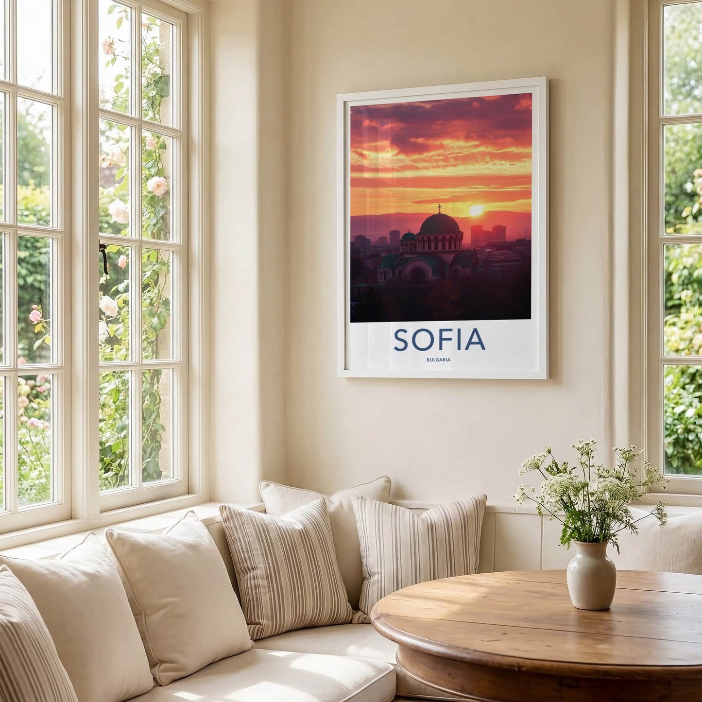 Sofia Poster - Bulgaria Travel Art - Historic Cathedral Sunset Home Decor
