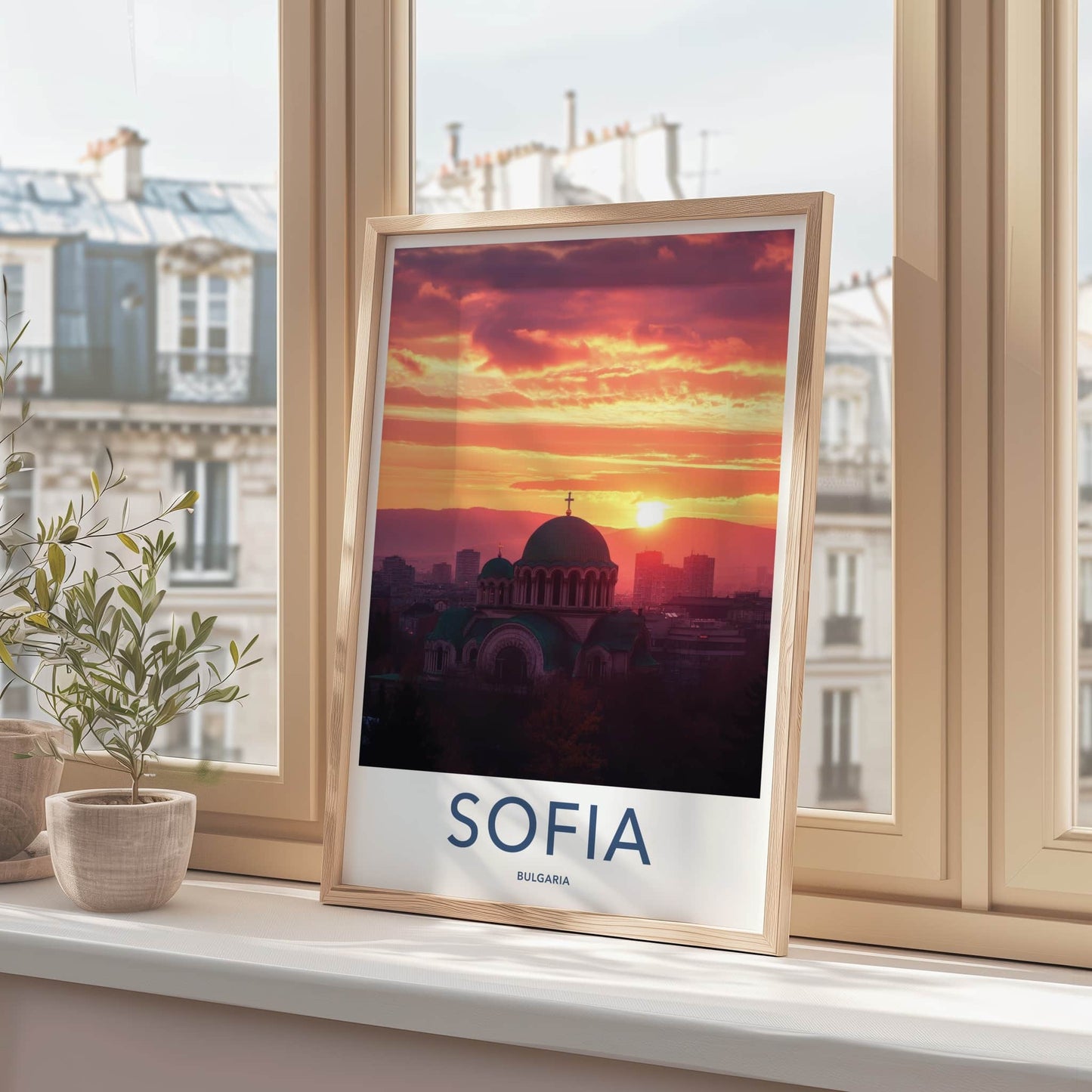 Sofia Poster - Bulgaria Travel Art - Historic Cathedral Sunset Home Decor