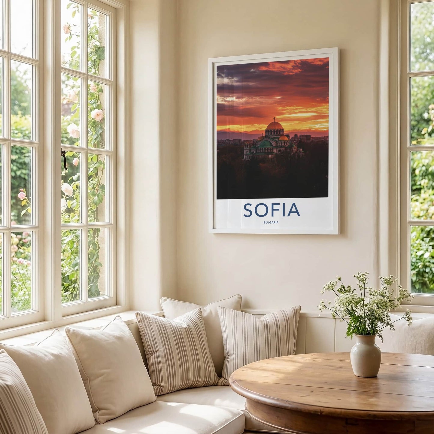 Sofia Poster - Bulgaria Travel Art - Nevsky Cathedral Sunset Wall Decor