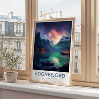 Sognefjord Poster - Norway Wall Art With Mountain Scenery & Coastal