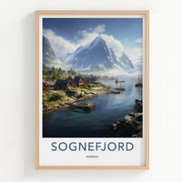 Sognefjord Poster - Norway Wall Art With Scenic Fjord Artwork