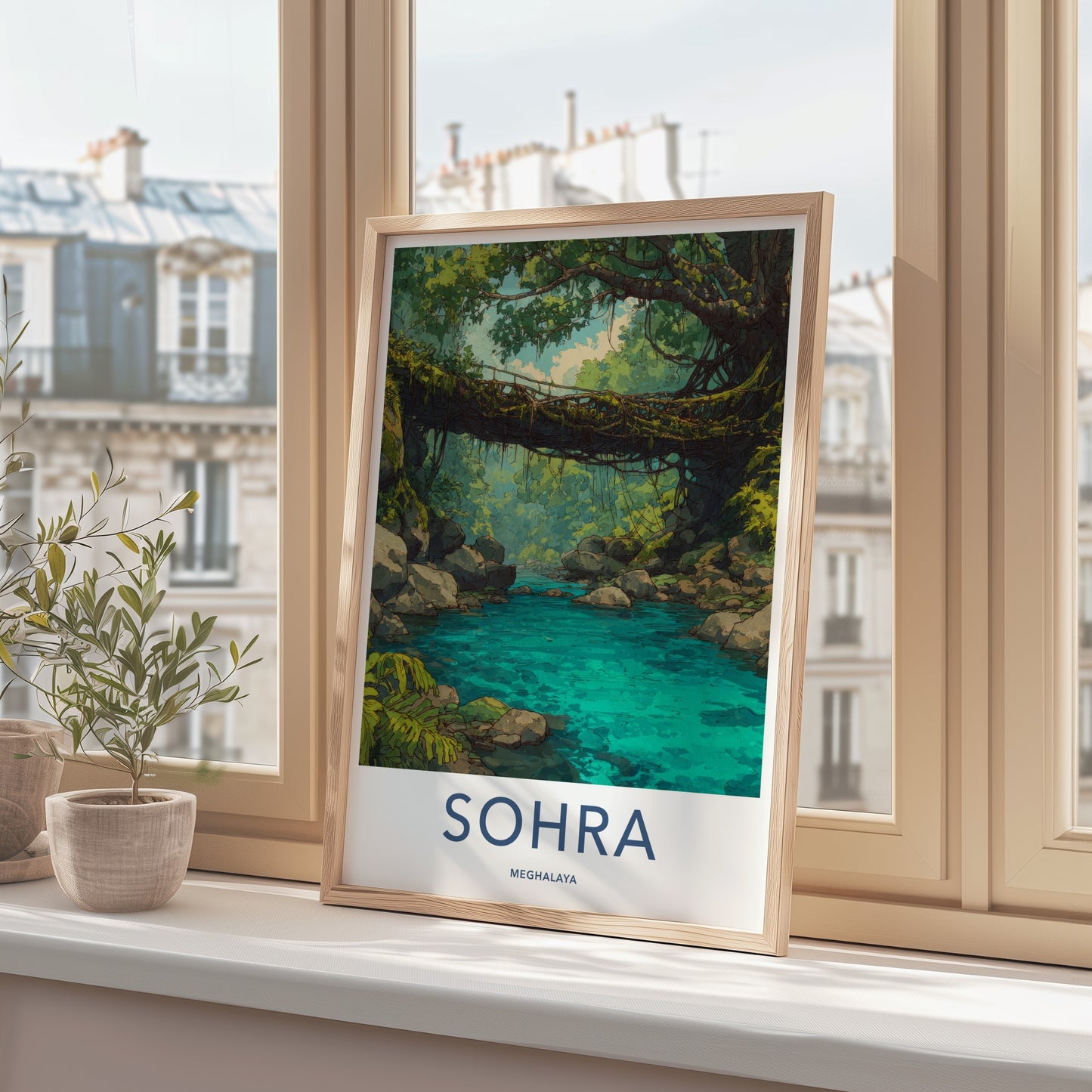 Sohra Poster - India Meghalaya Lush Living Bridge Lounge Decor