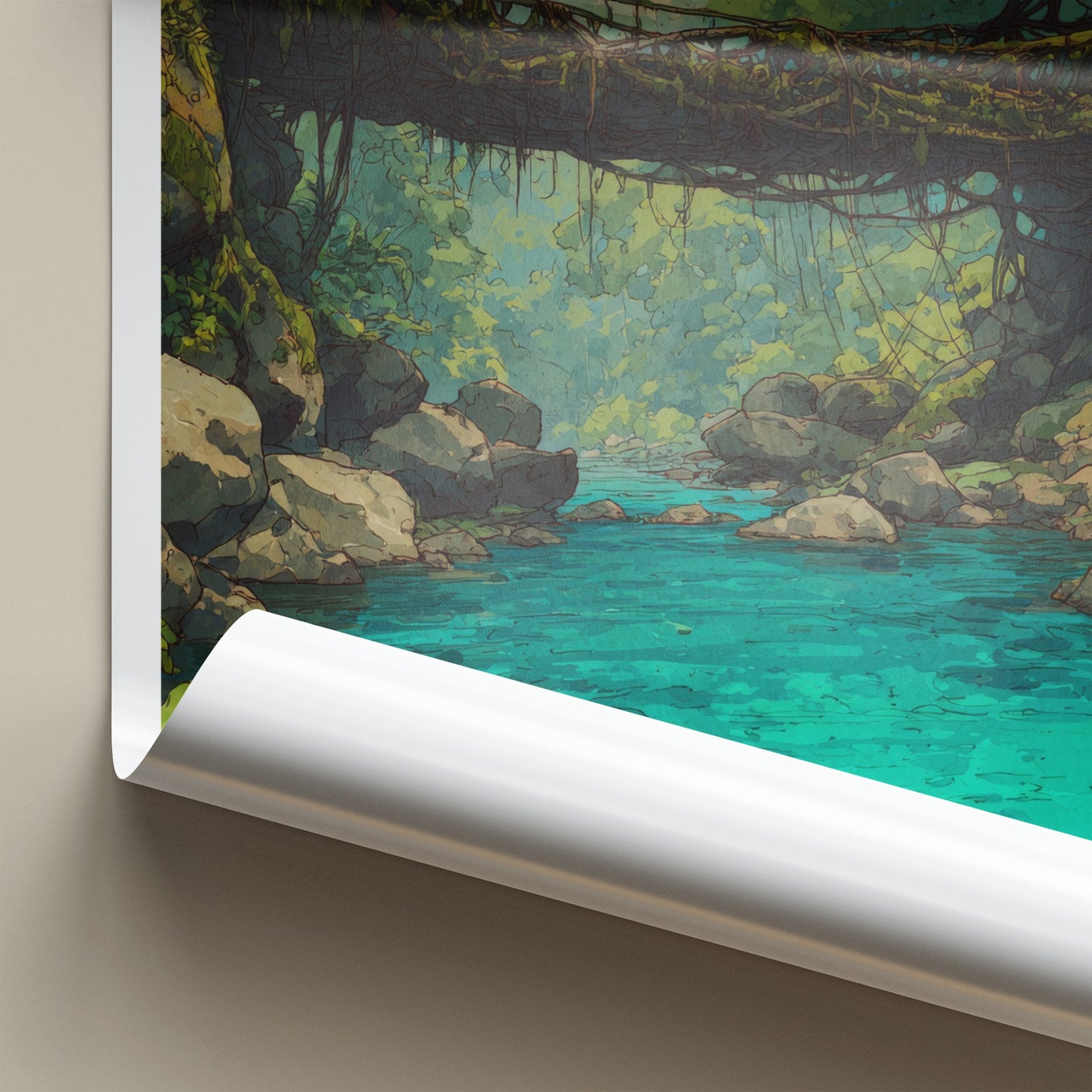 Sohra Poster - India Meghalaya Lush Living Bridge Lounge Decor