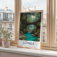 Sohra Poster - India Travel Art - Meghalaya Living Root Bridge Home Decor