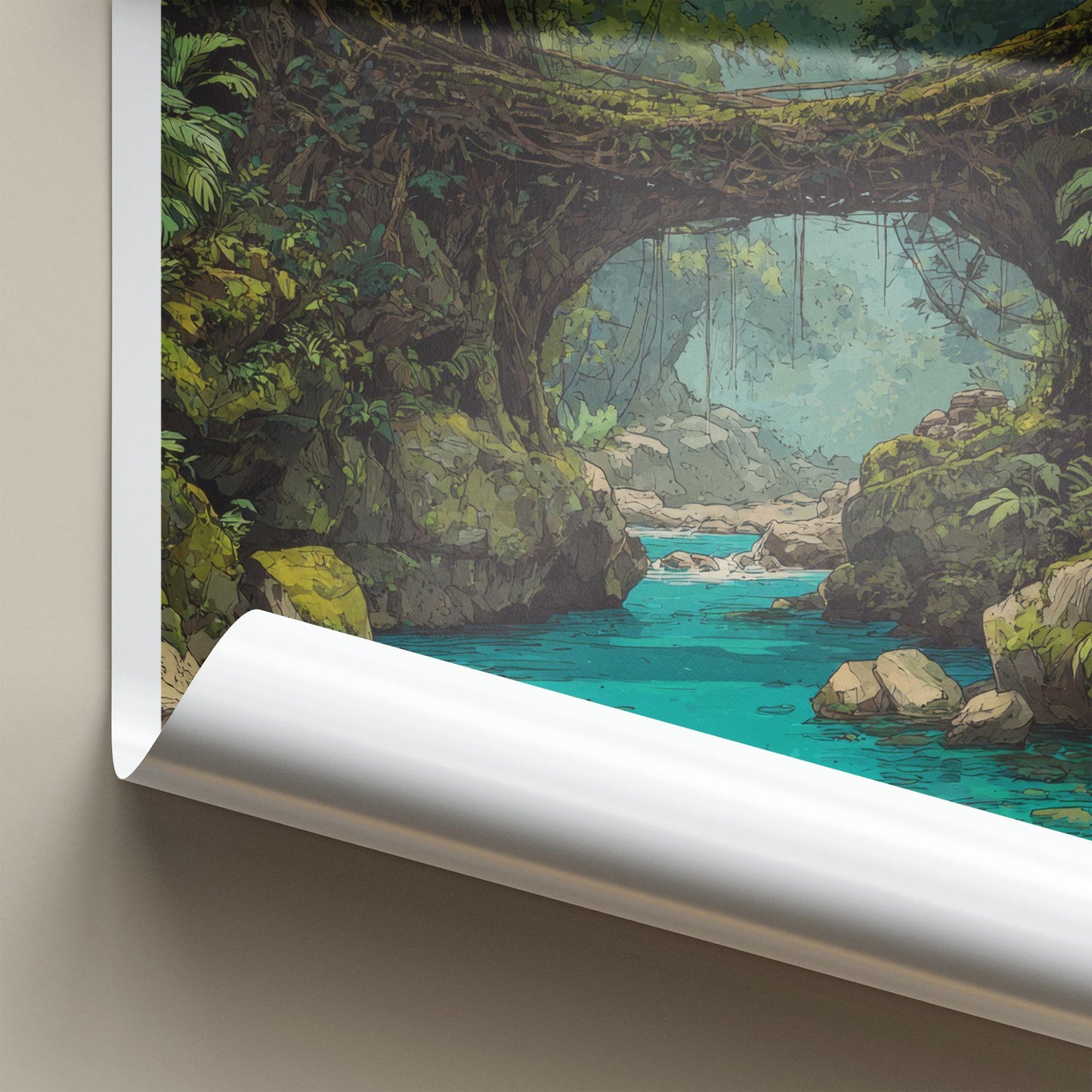 Sohra Poster - India Travel Art - Meghalaya Living Root Bridge Home Decor