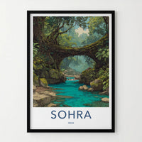 Sohra Poster - India Travel Art - Meghalaya Living Root Bridge Home Decor