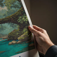 Sohra Poster - India Travel Art - Meghalaya Living Root Bridge Home Decor