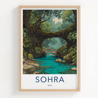 Sohra Poster - India Travel Art - Meghalaya Living Root Bridge Home Decor