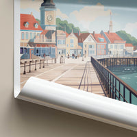 Sopot Poster - Poland Travel Art - Colorful Coastal Architecture Home Decor