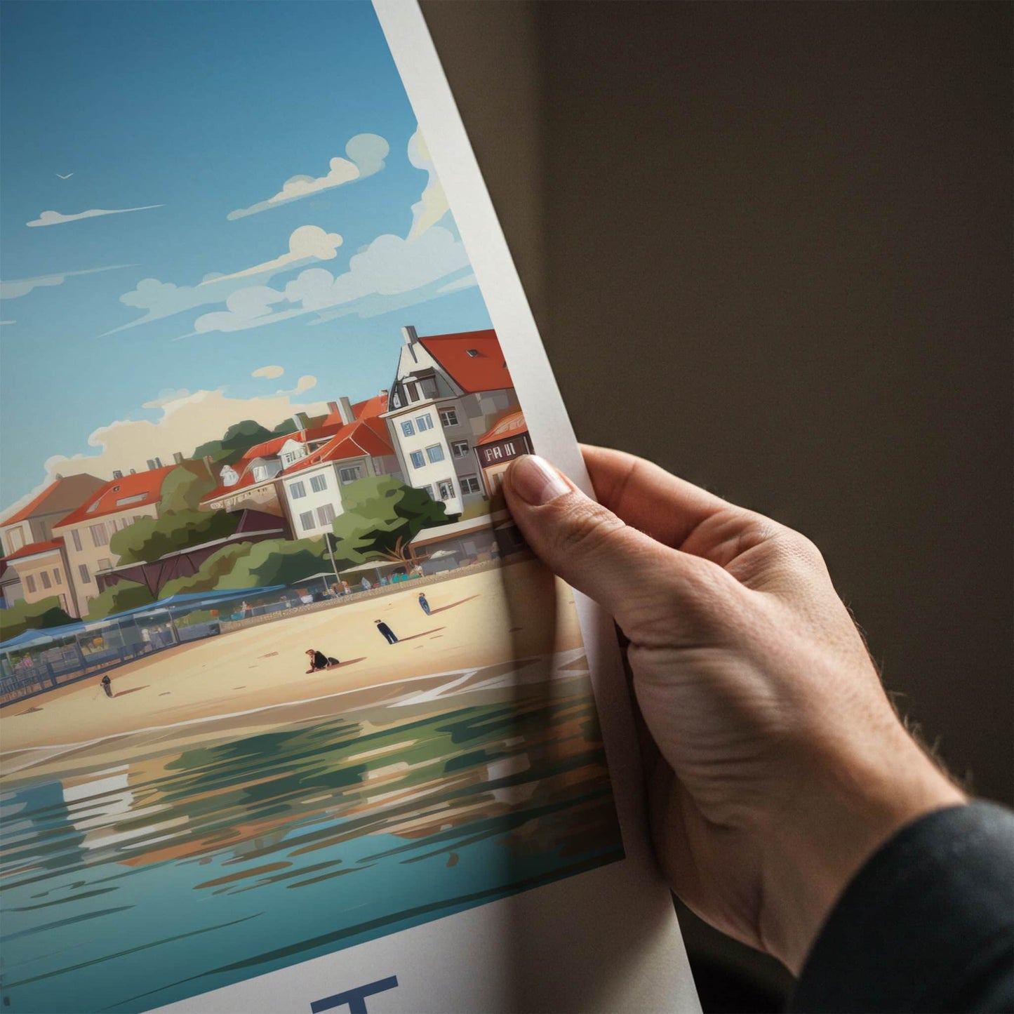Sopot Poster - Poland Travel Art - Waterfront Town Beach Home Decor
