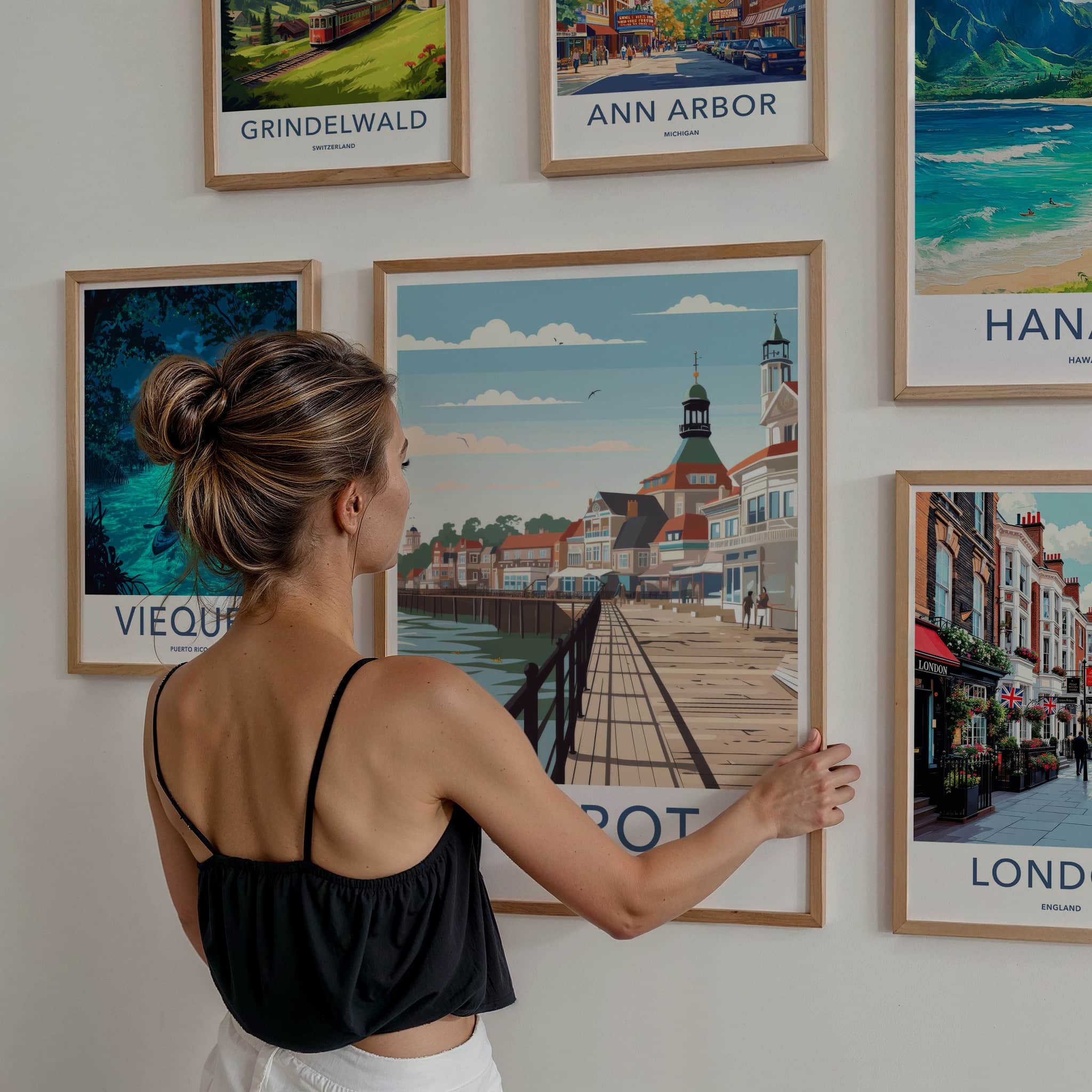 Sopot Poster - Poland Travel Print - Grand Pier Buildings Lounge Decor