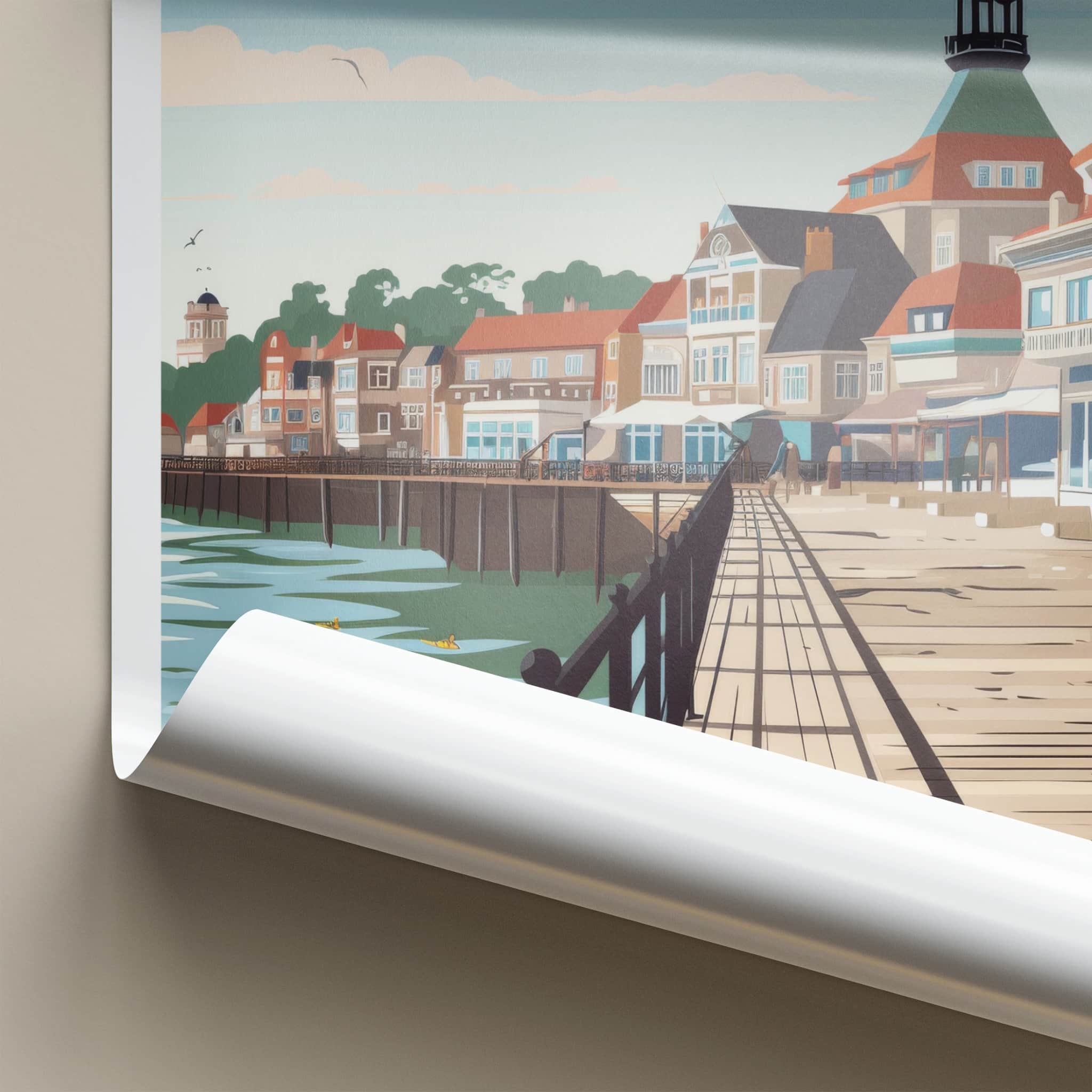 Sopot Poster - Poland Travel Print - Grand Pier Buildings Lounge Decor