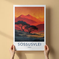 Sossusvlei Poster - Namibia Art Print - Desert Trees Sunset Wall Decor