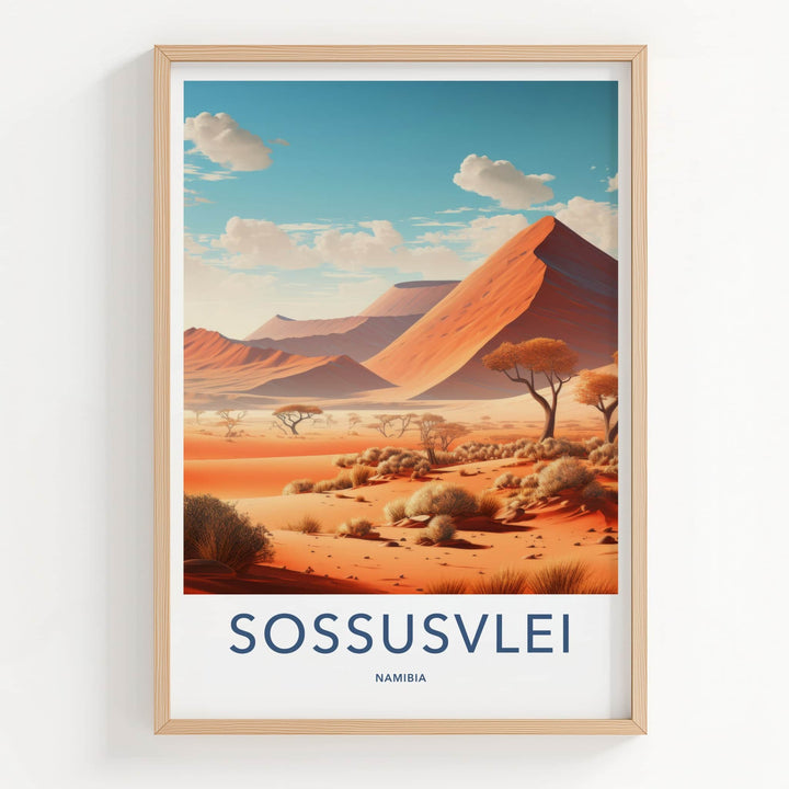 Sossusvlei Poster - Namibia Travel Art - Arid Desert Scenery Home Decor