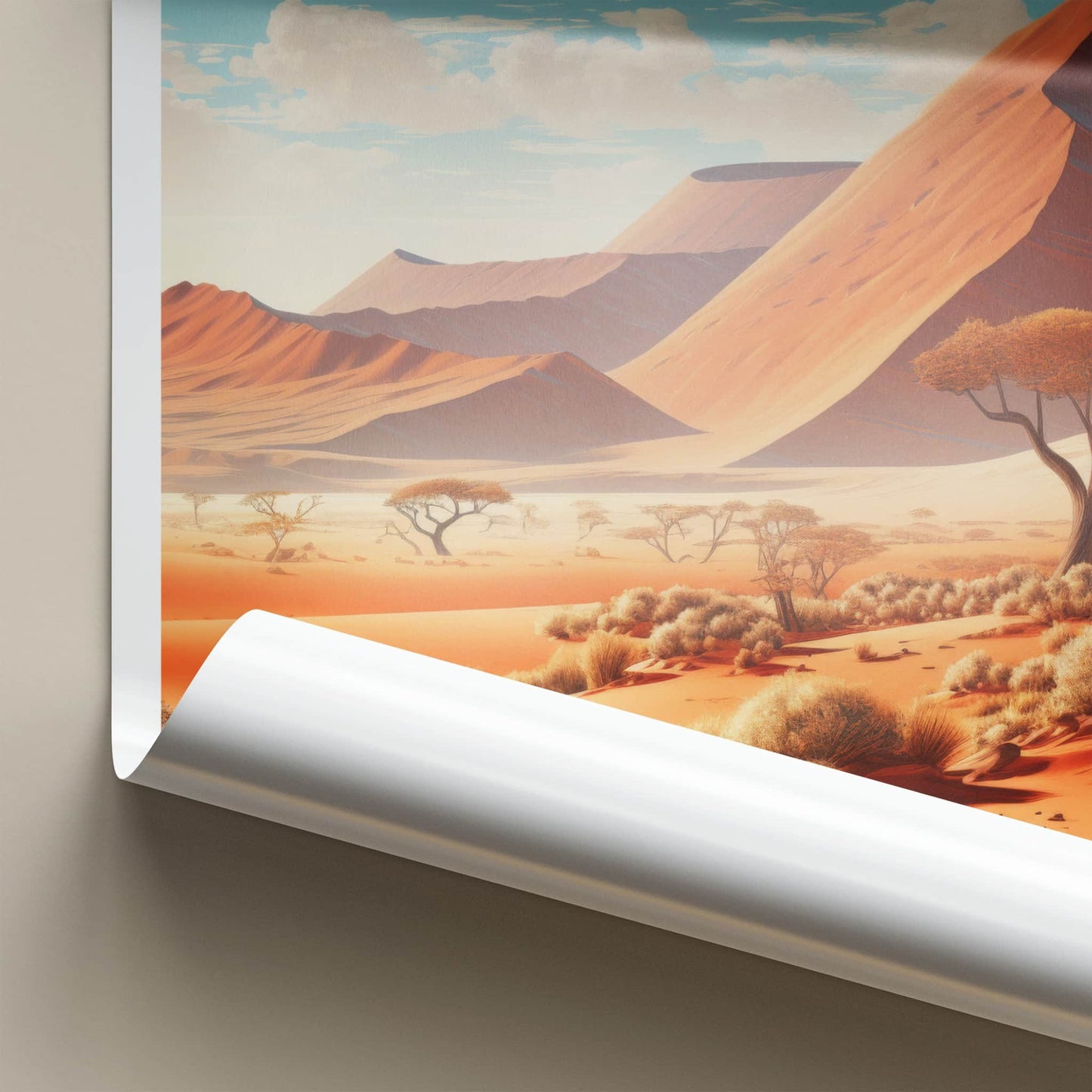 Sossusvlei Poster - Namibia Travel Art - Arid Desert Scenery Home Decor