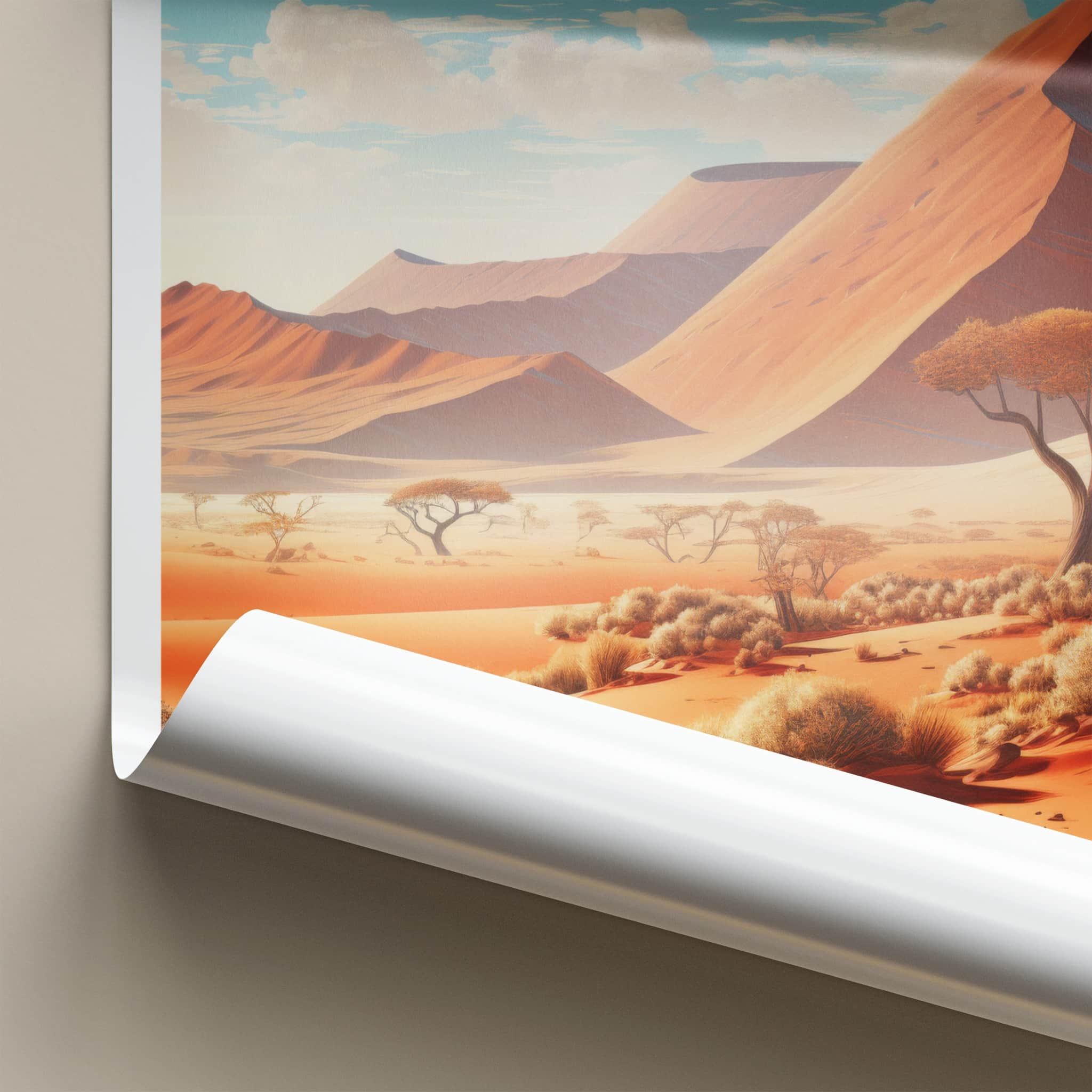 Sossusvlei Poster - Namibia Travel Art - Arid Desert Scenery Home Decor
