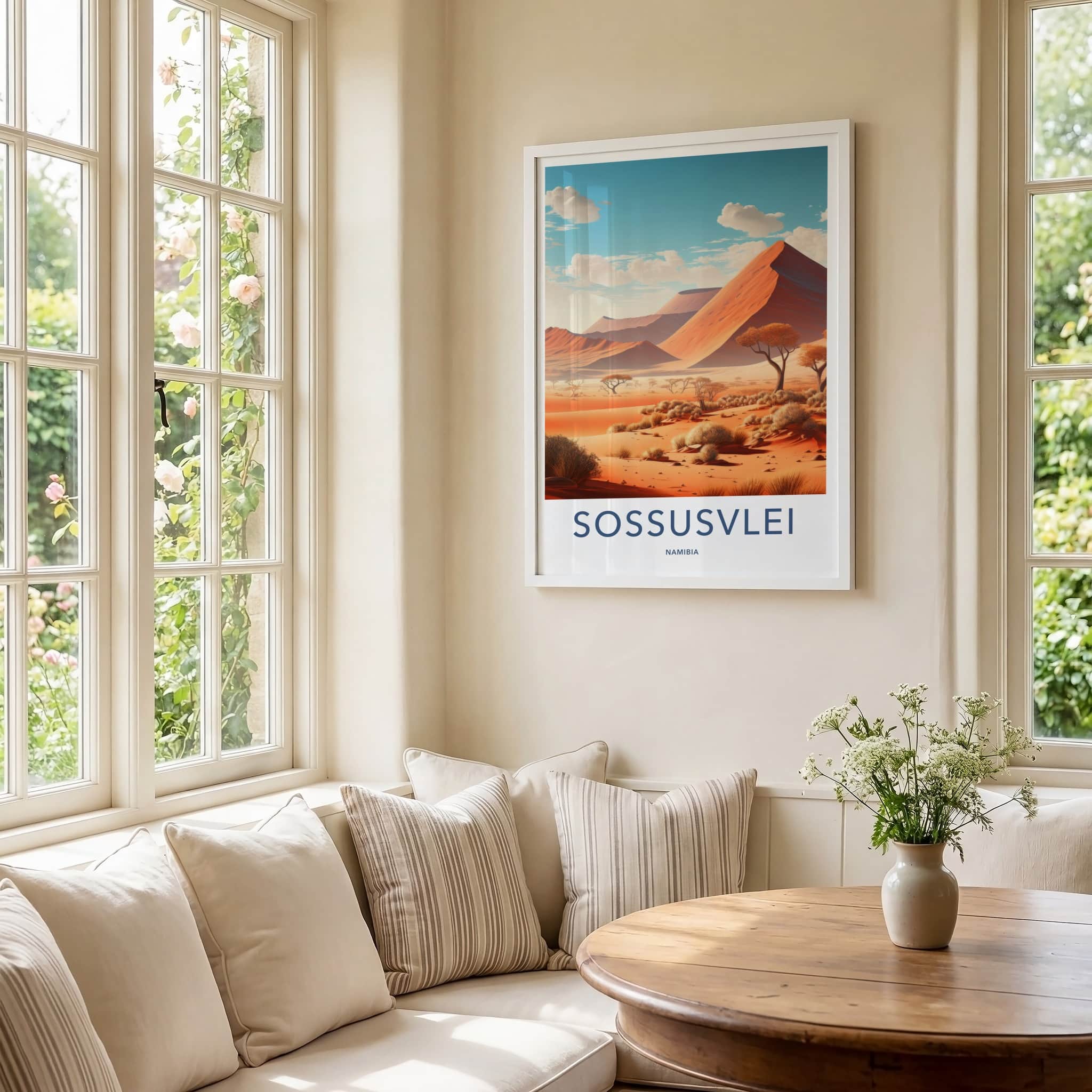 Sossusvlei Poster - Namibia Travel Art - Arid Desert Scenery Home Decor