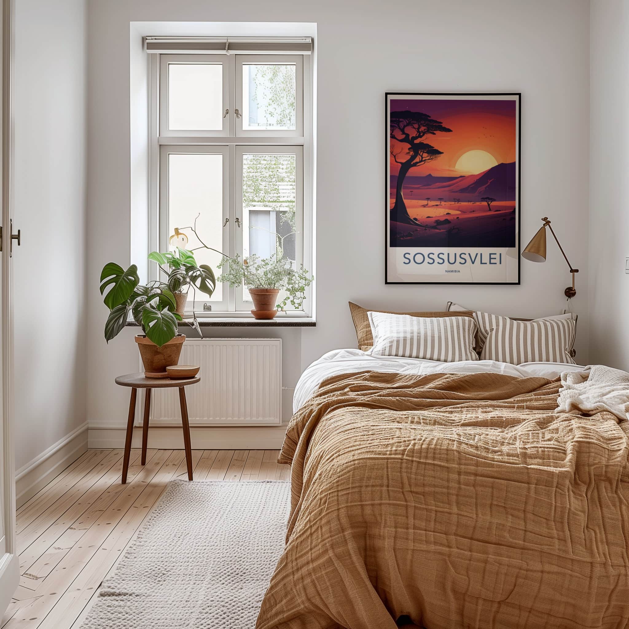 Sossusvlei Poster - Namibia Travel Art - Striking African Sunset Home Decor