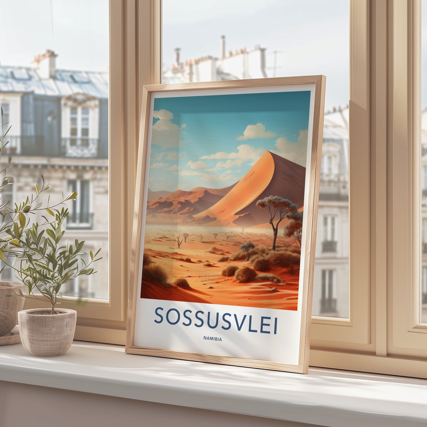 Sossusvlei Poster - Namibia Travel Art - Vast Desert Landscape Home Decor