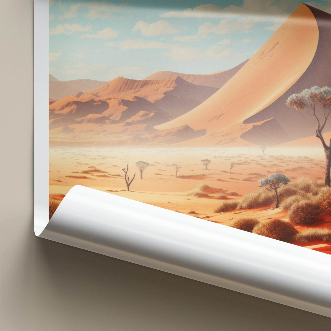 Sossusvlei Poster - Namibia Travel Art - Vast Desert Landscape Home Decor