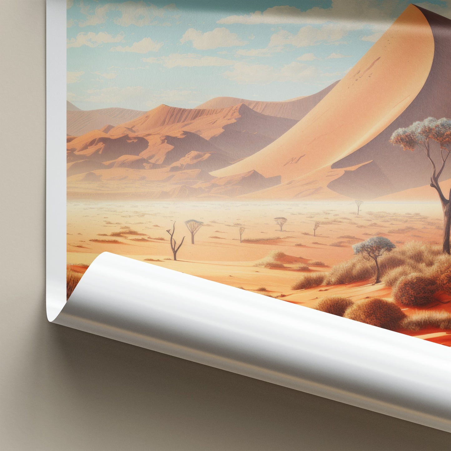 Sossusvlei Poster - Namibia Travel Art - Vast Desert Landscape Home Decor