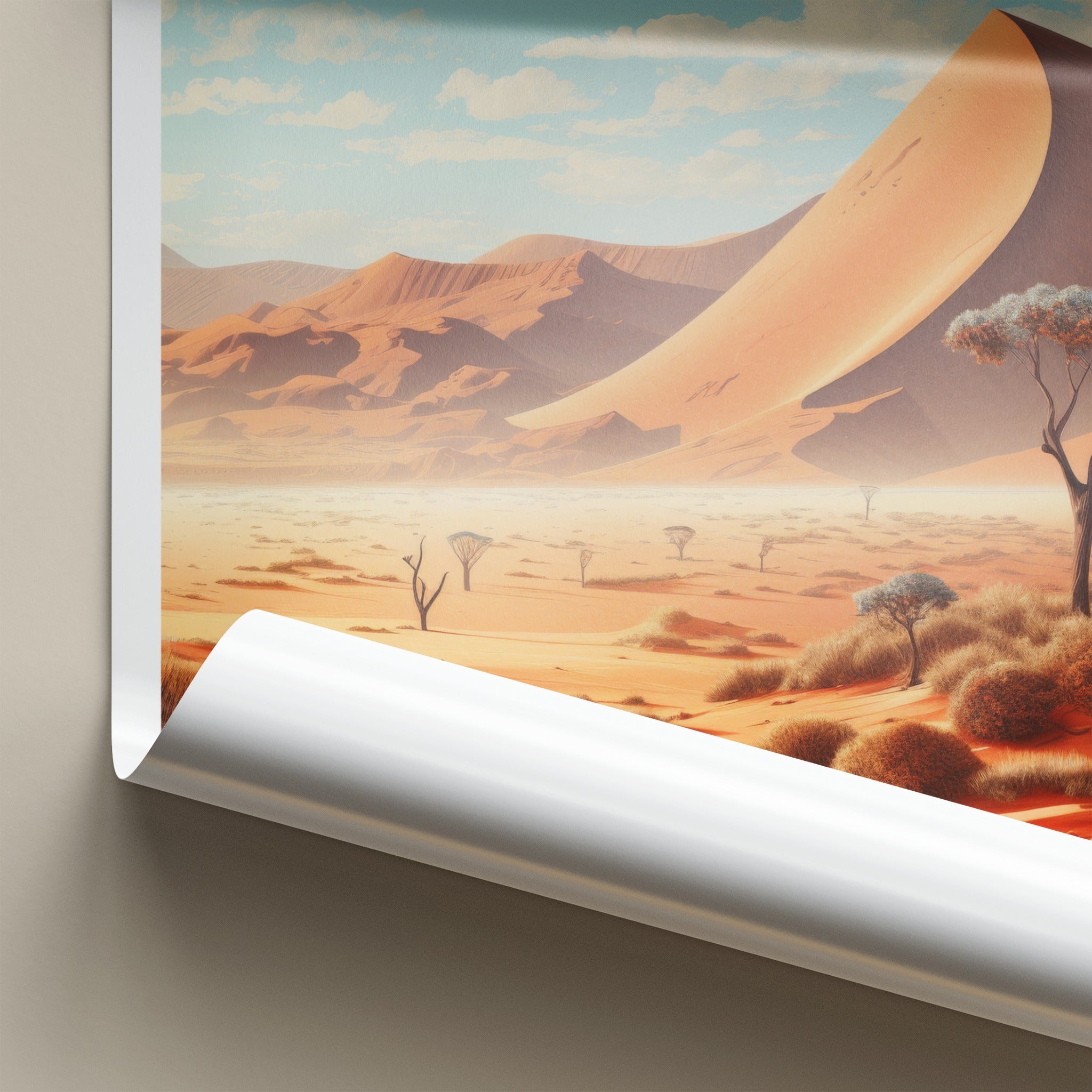 Sossusvlei Poster - Namibia Travel Art - Vast Desert Landscape Home Decor