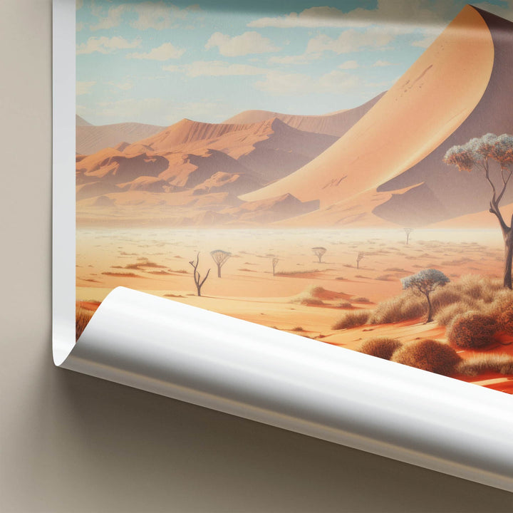 Sossusvlei Poster - Namibia Travel Art - Vast Desert Landscape Home Decor