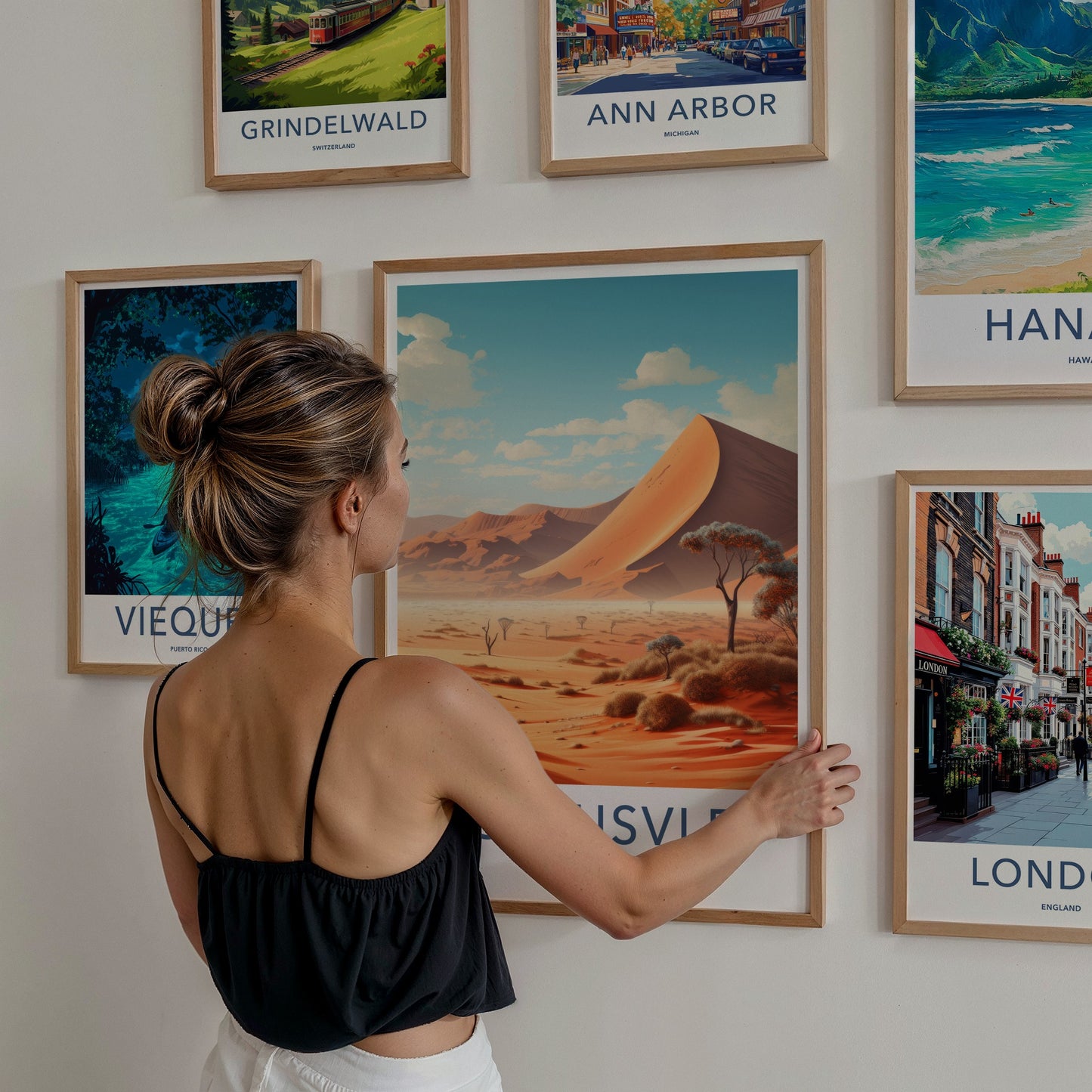 Sossusvlei Poster - Namibia Travel Art - Vast Desert Landscape Home Decor