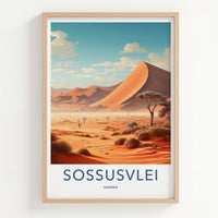 Sossusvlei Poster - Namibia Travel Art - Vast Desert Landscape Home Decor