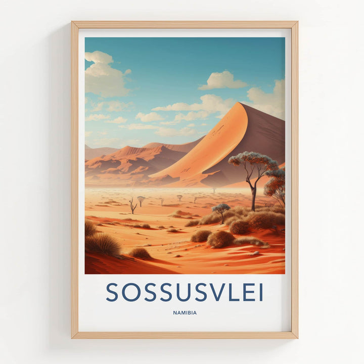 Sossusvlei Poster - Namibia Travel Art - Vast Desert Landscape Home Decor