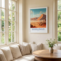 Sossusvlei Poster - Namibia Travel Art - Vast Desert Landscape Home Decor