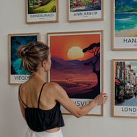 Sossusvlei Poster - Namibia Travel Art - Vibrant Desert Sunset Home Decor