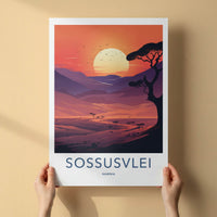 Sossusvlei Poster - Namibia Travel Art - Vibrant Desert Sunset Home Decor