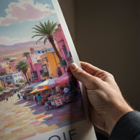 Souq Waqif Poster - Qatar Travel Art - Colorful Market Street Gift