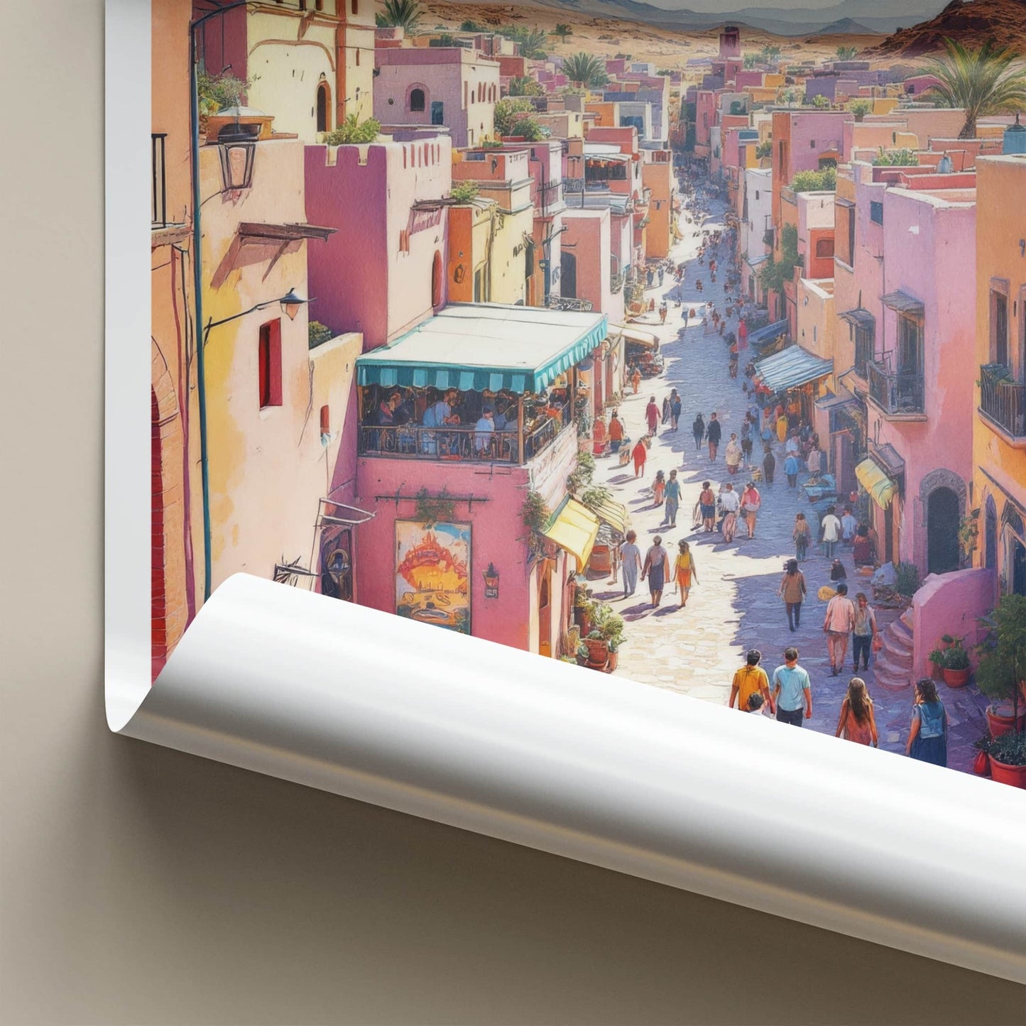 Souq Waqif Poster - Qatar Travel Art - Vibrant Market Street Wall Decor