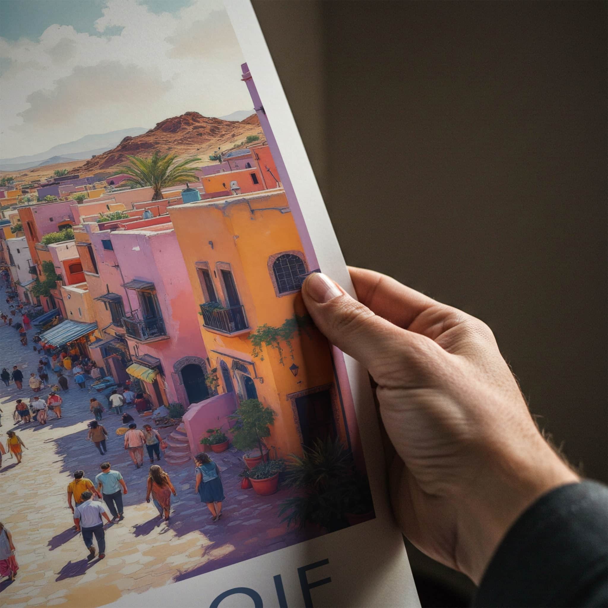 Souq Waqif Poster - Qatar Travel Art - Vibrant Market Street Wall Decor