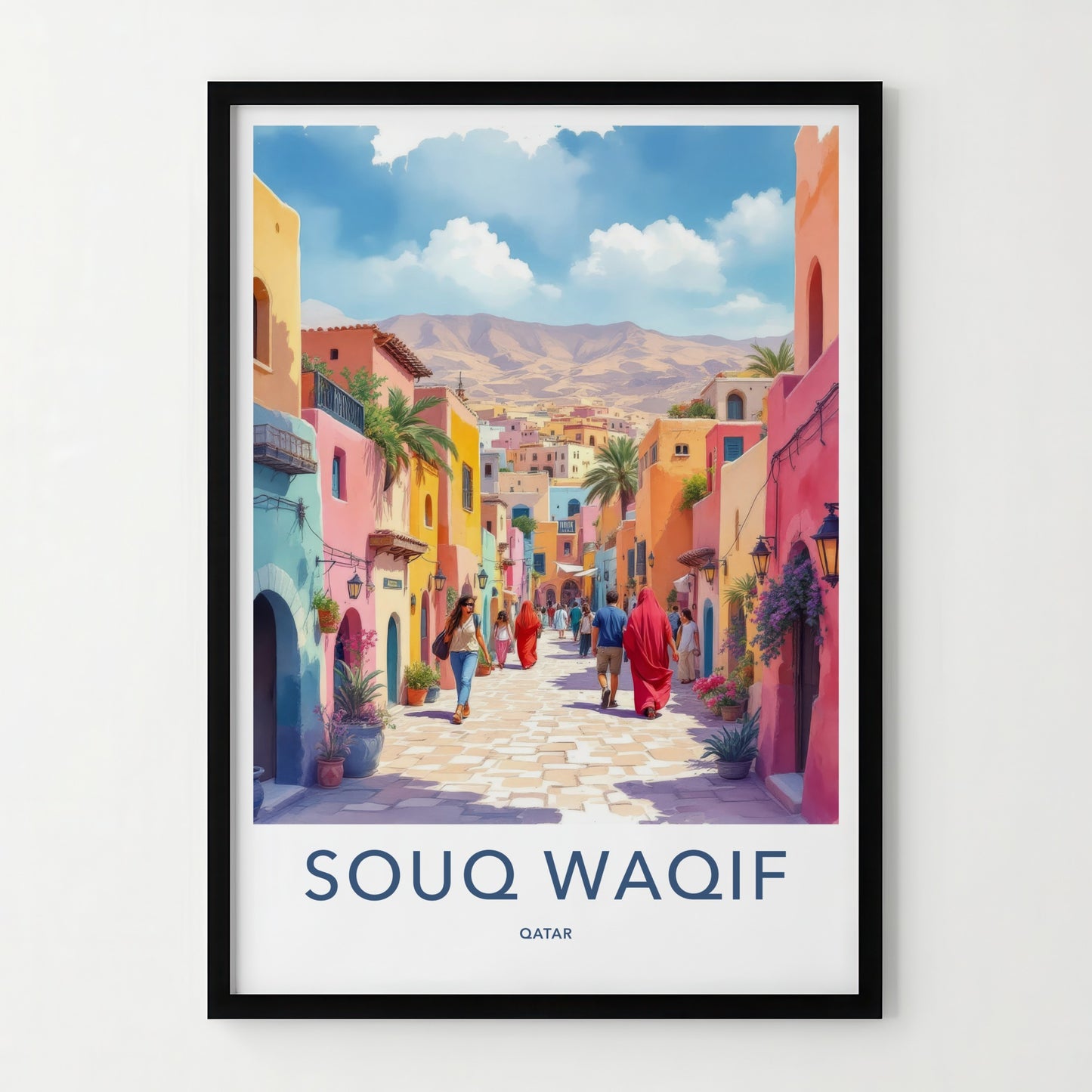 Souq Waqif Poster - Qatar Travel Print - Colorful Alleyway Gallery Art