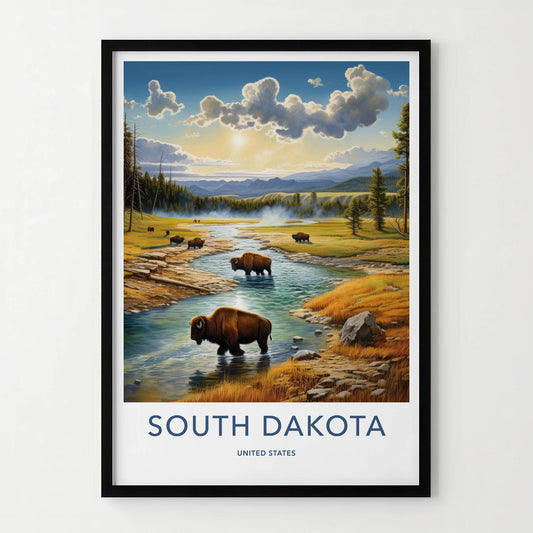 South Dakota Poster - Scenic View Travel Gift