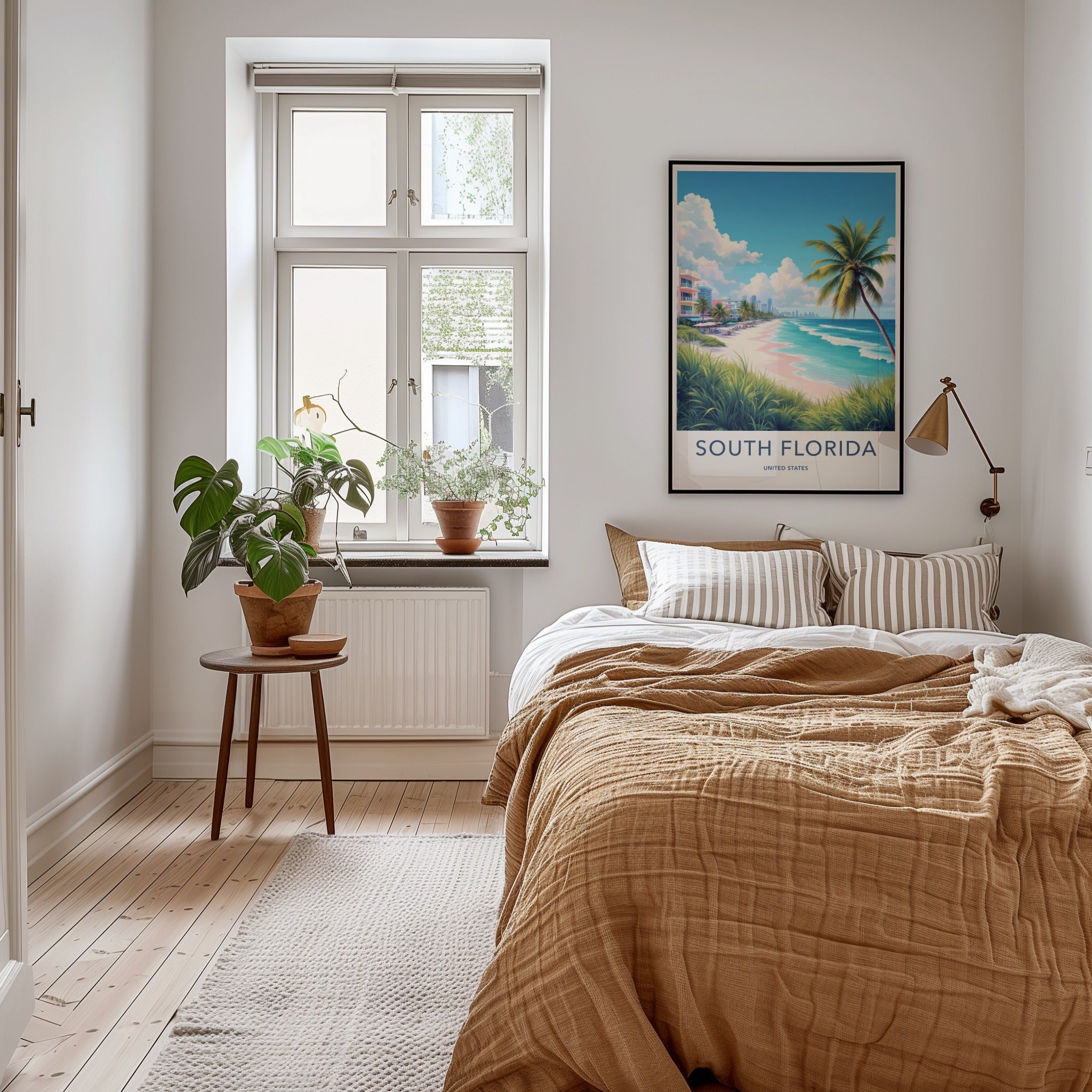 South Florida Poster - Florida Art Print - Vibrant Coastal City Home Decor