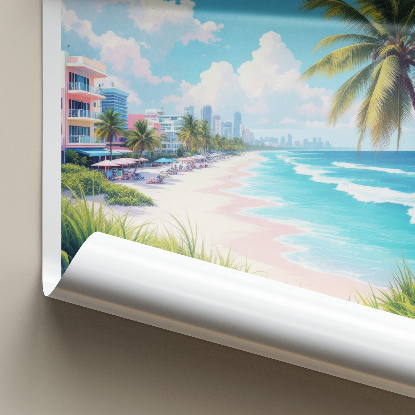 South Florida Poster - Florida Art Print - Vibrant Coastal City Home Decor