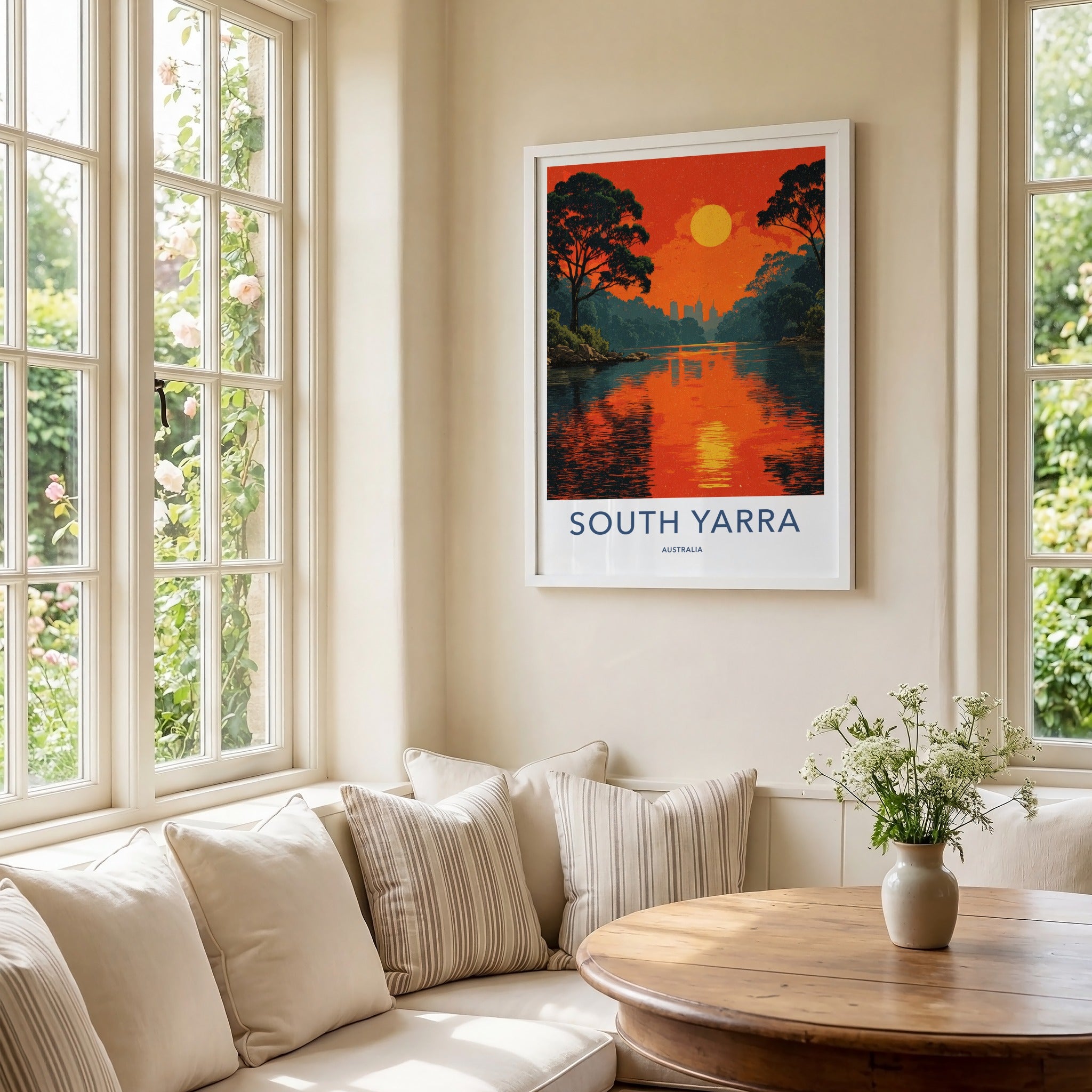 South Yarra Poster - Australia City Skyline Reflected Home Art