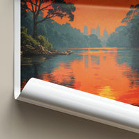 South Yarra Poster - Australia City Skyline Reflected Home Art