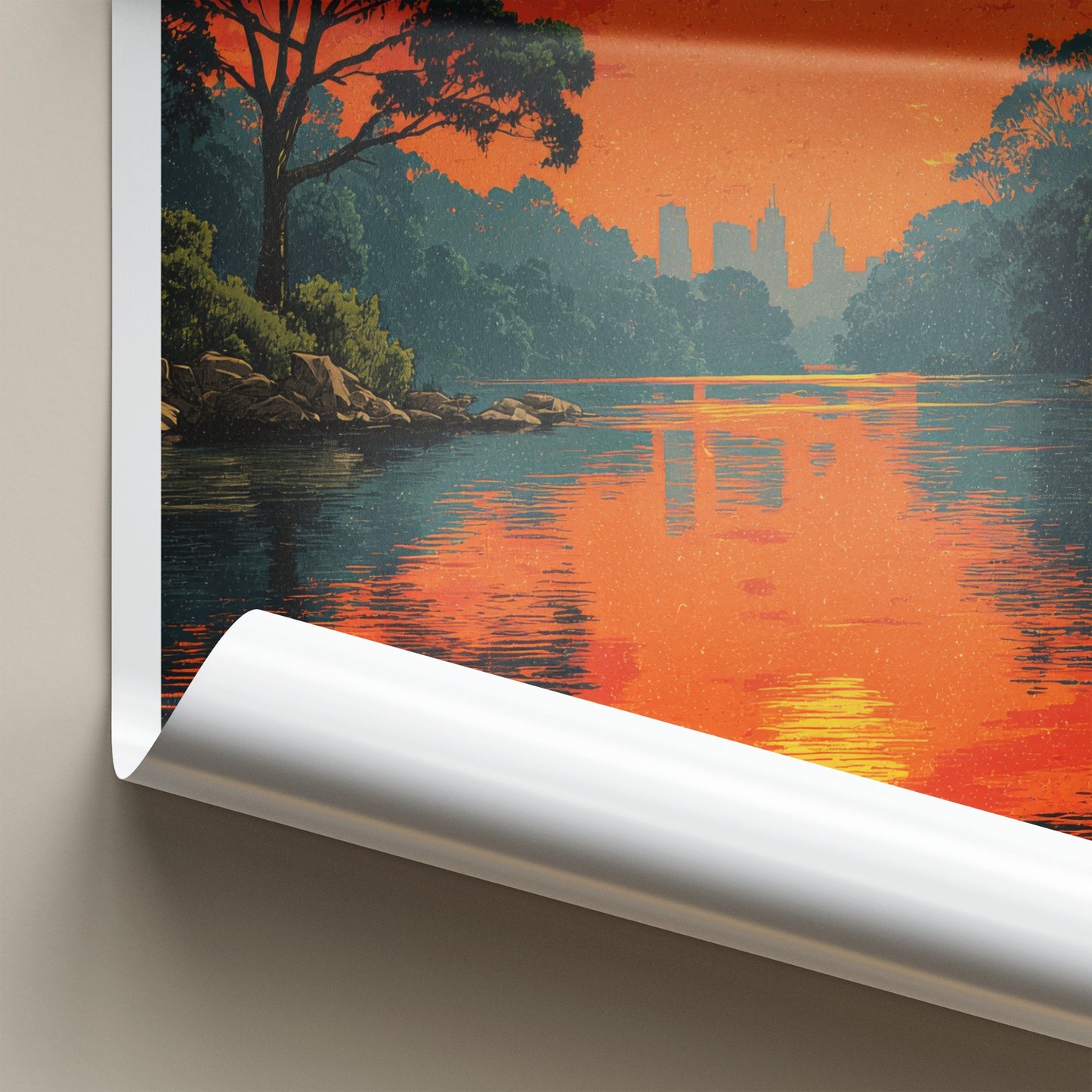 South Yarra Poster - Australia City Skyline Reflected Home Art
