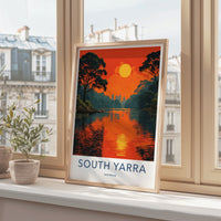 South Yarra Poster - Australia City Skyline Reflected Home Art