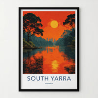 South Yarra Poster - Australia City Skyline Reflected Home Art
