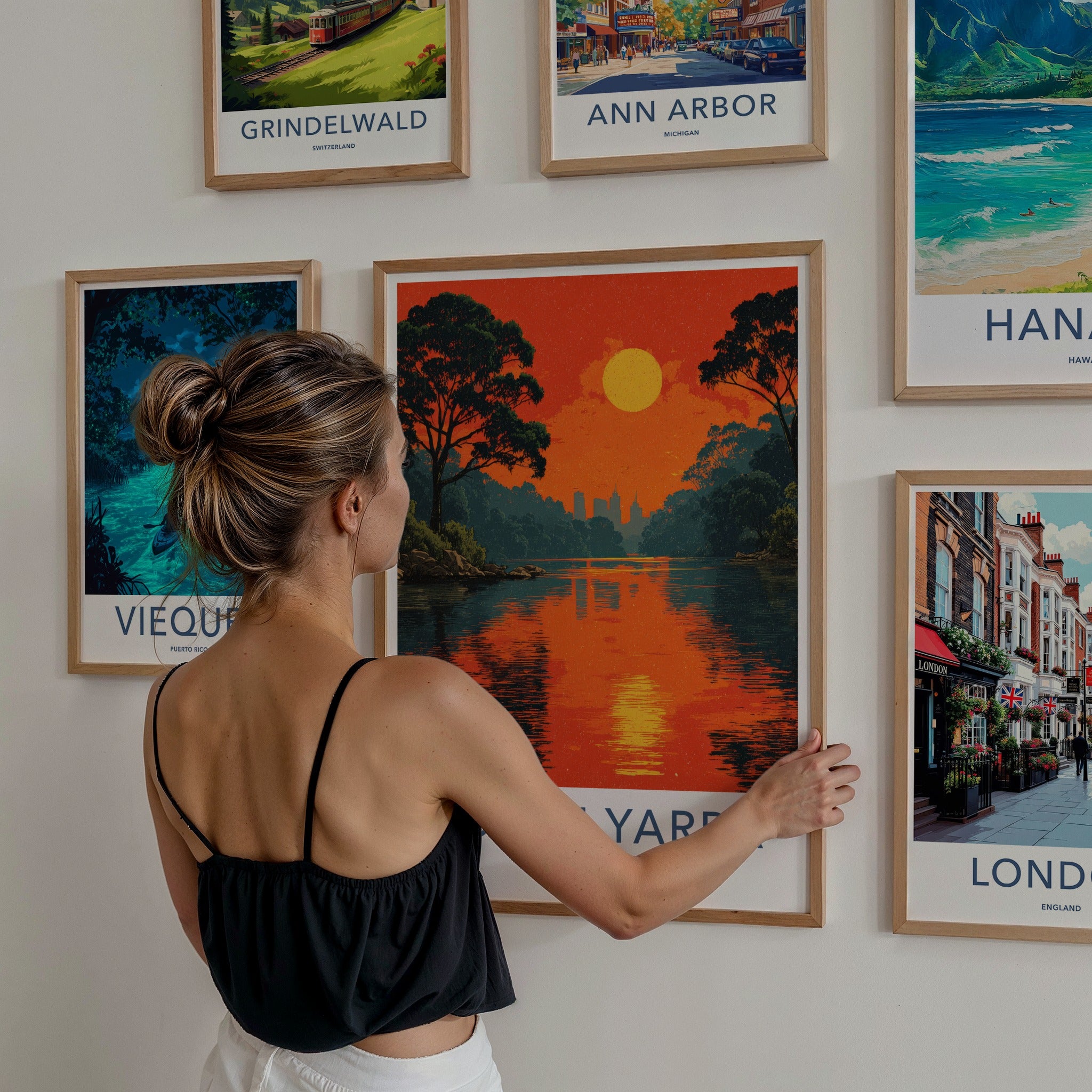 South Yarra Poster - Australia City Skyline Reflected Home Art
