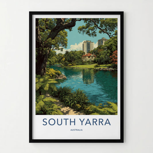South Yarra Poster - Australia Travel Art - Lakeside Historic Villa Home Decor
