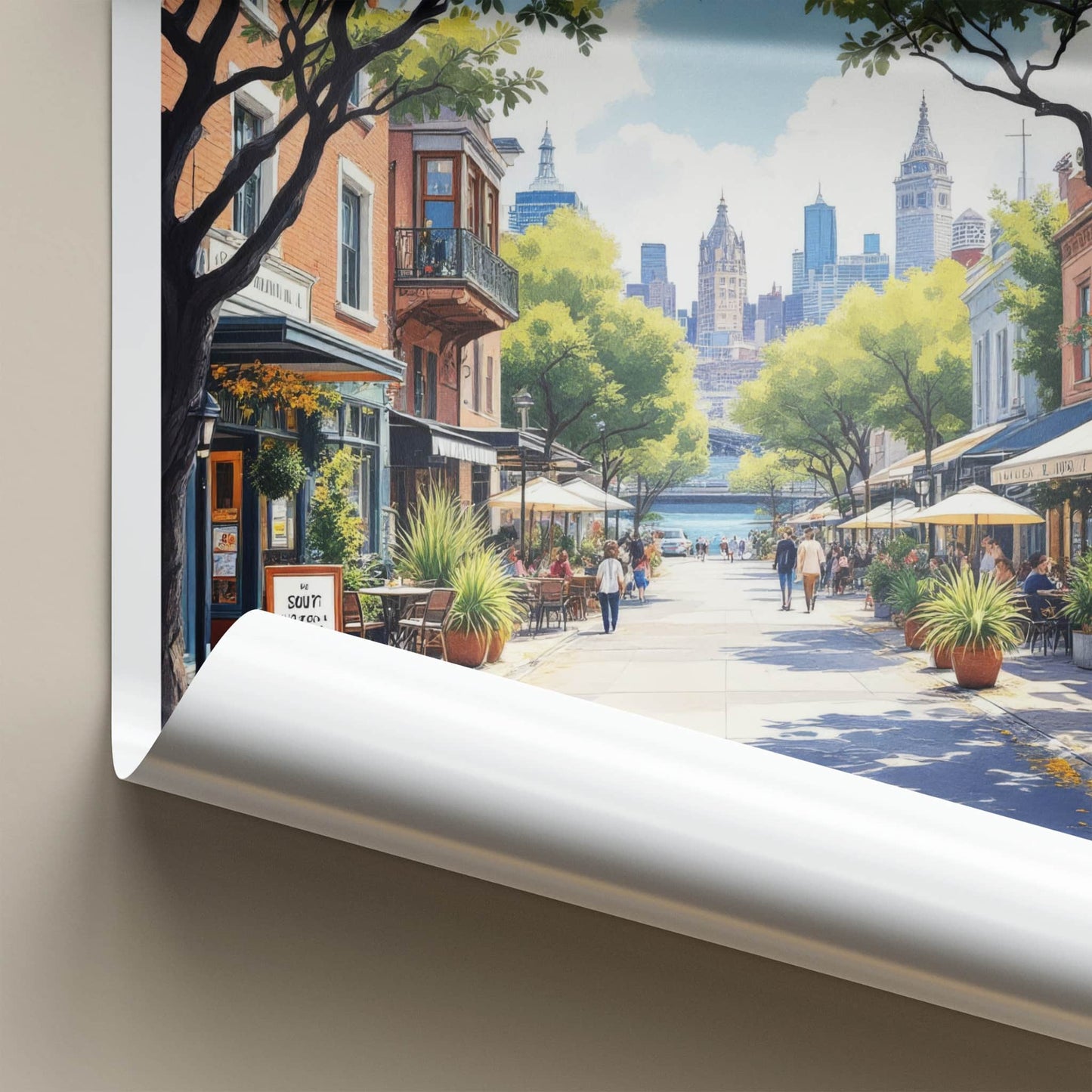 South Yarra Poster - Australia Travel Art - Tree Lined Boulevard Home Decor
